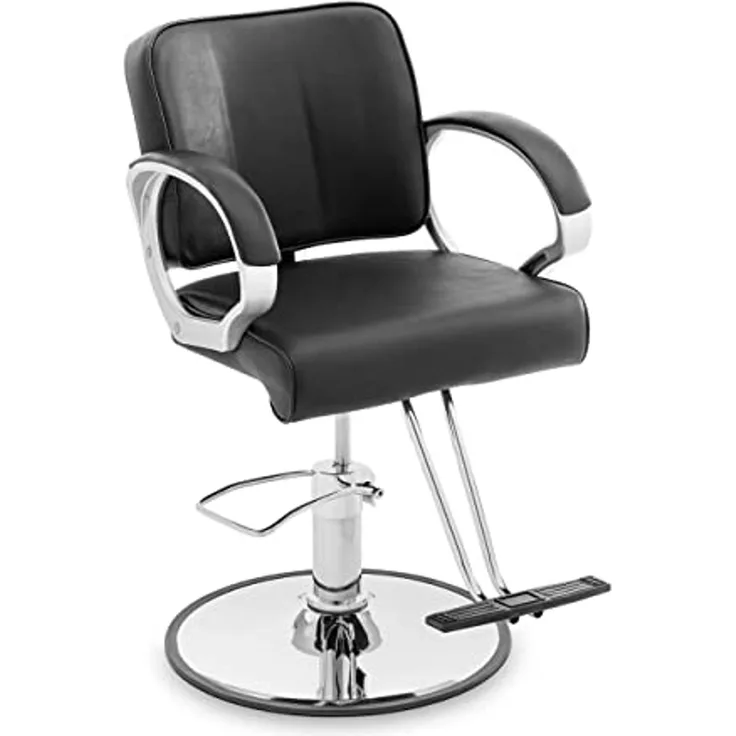 Physa Armlehnstuhl Friseurstuhl Friseursessel T-Fußstütze 50 - 60 cm 180 kg schwarz, Schwarz