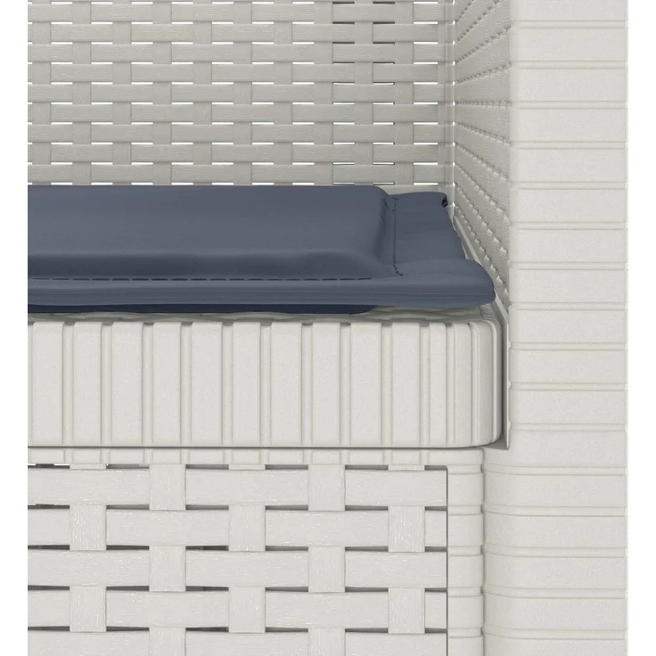 vidaXL 1-Sitzer Sessel mit Kissen Rattan-Look PP Weiß 8011863 – Bild 7