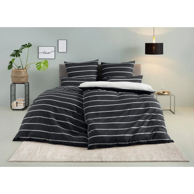 OTTO home Bettwäsche Katja, Linon, 2 teilig, Bettwäsche aus Baumwolle, Bettwäsche mit Streifen-Design, Wendeoptik – Bild 5