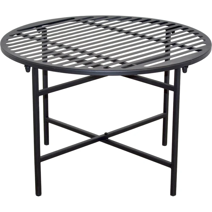 Runder Metall Beistelltisch Ø60cm Schwarz pulverbeschichtet Loungetisch Höhe 40cm – Bild 2