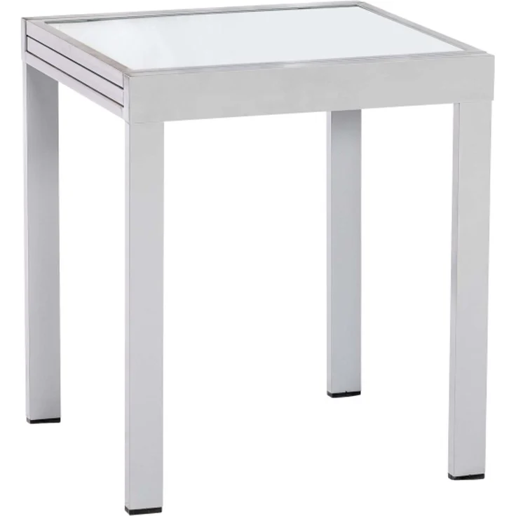 Amalfi Set 3tlg, 2 Klappsessel, Balkonausziehtisch 65 (130) x 65 cm matte Glasplatte, schwarz – Bild 4