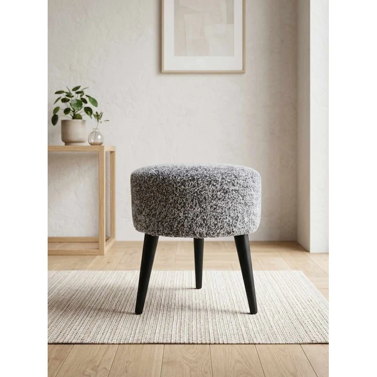 Hanah Home 'Az-Ovl-Ws - Grey' Pouffe, Grau, 40 x 42 x 40 cm – Bild 2