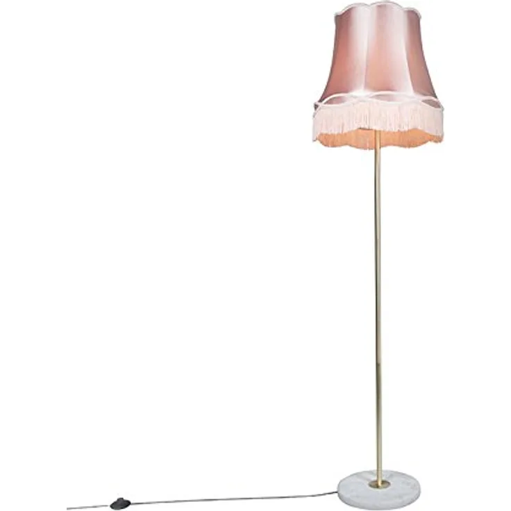 Qazqa Stehlampe Kaso, ohne Leuchtmittel, E27, Rosa, Retro, Stahl, 1-flammig