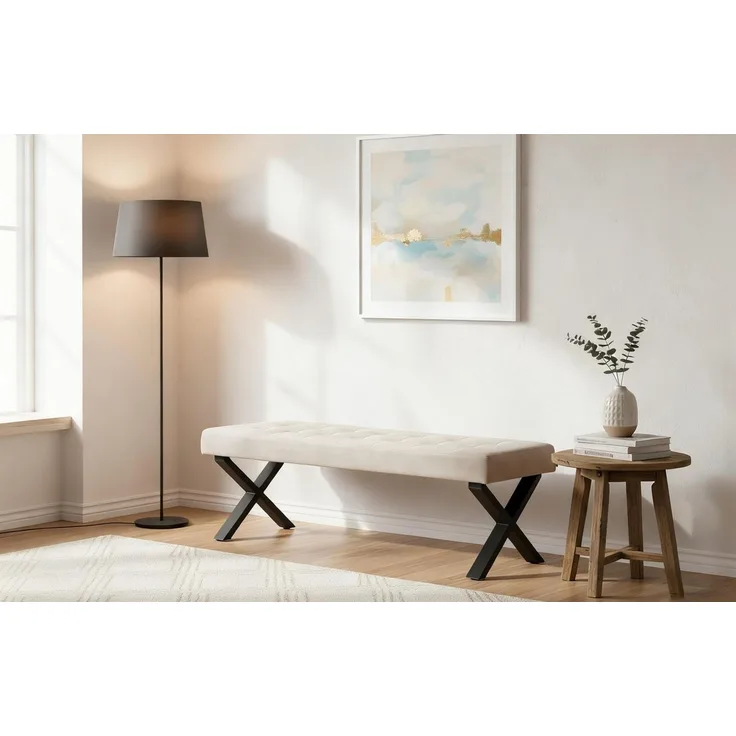 B&D home Essbank KAREN (1-St), gepolstert, Metallgestell, mit/ohne Rückenlehne, in 100/120/140/160cm