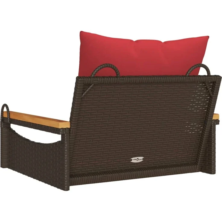 vidaXL Hängesessel mit Kissen Braun 63x62x40 cm Poly Rattan 368167 – Bild 6