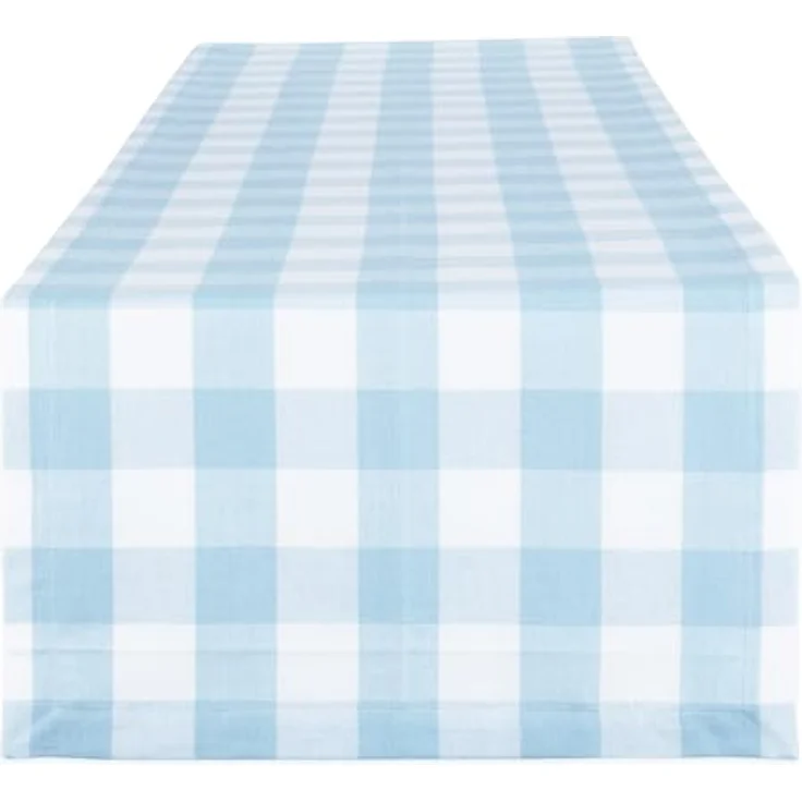 DII Buffalo Check Collection Classic Tischläufer, 14x108, hellblau & weiß – Bild 2