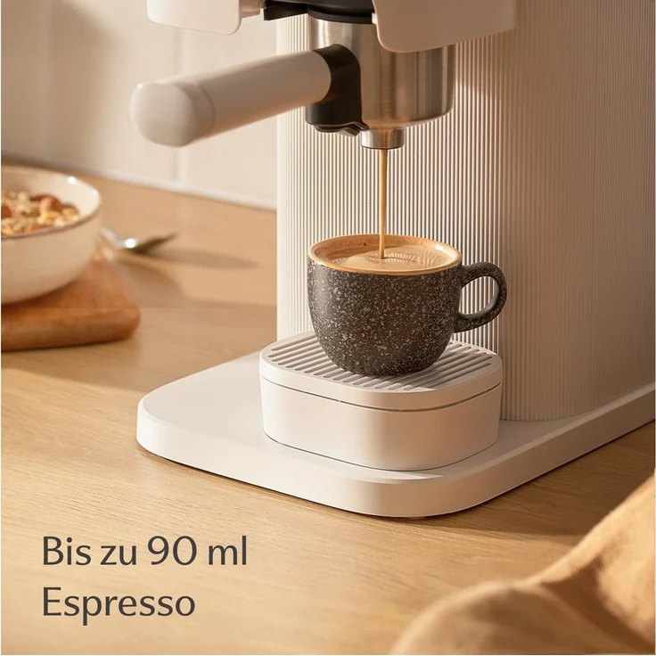 Cosumy Cappuccinotasse Espressotassen mit Untertassen 4er Set - 90 ml Keramik gelb, 8-tlg, Keramik, Warm – Bild 3