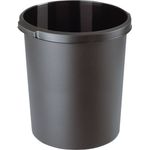 Papierkorb KLASSIK - 30 Liter, rund, 2 Griffmulden, extra stabil, schwarz