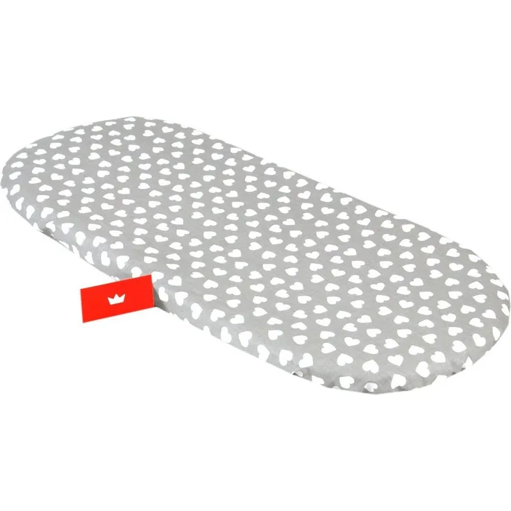 BabyLux Spannbettlaken BABYLUX Spannbettlaken Kinderwagen Baby Spannbetttuch Wiege Bettlaken, 95. Herzen Grau
