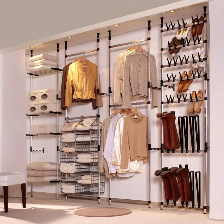 vidaXL Teleskop-Garderobe mit Stangen Aluminium 321112