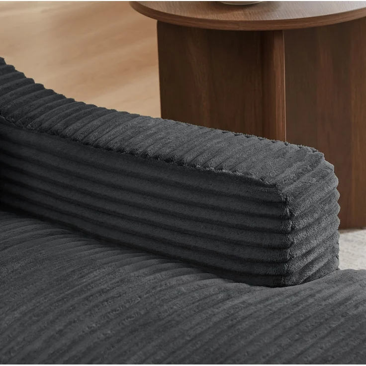 Lounge-Sessel aus Cord mit ausziehbarer Liegefunktion, 100cm×162cm×68cm, Dunkelgrau – Bild 7