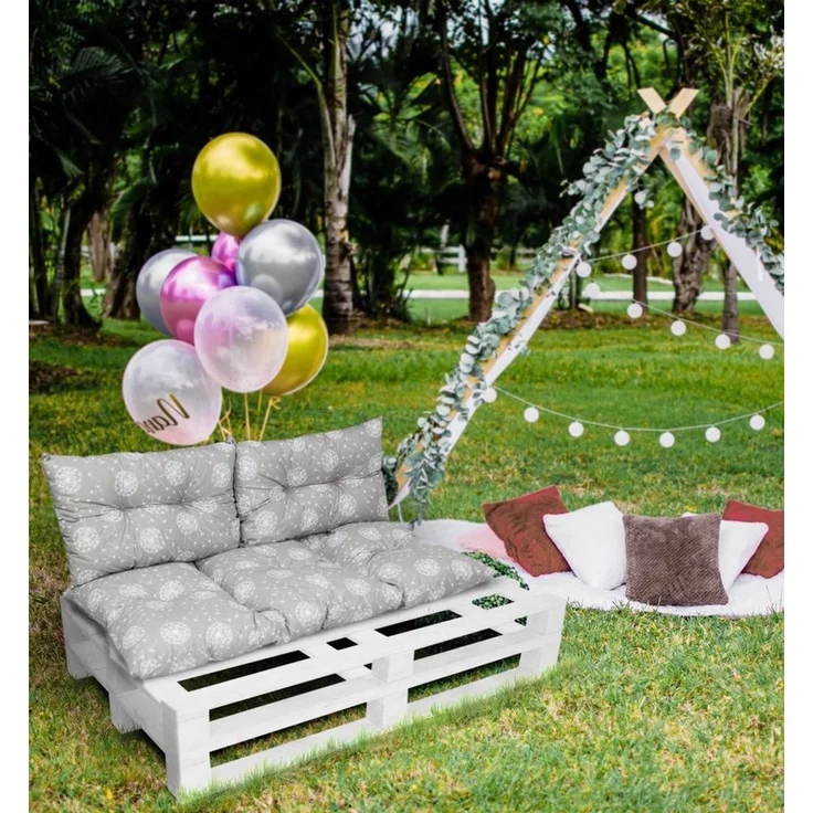 Amilian Stuhlkissen - Bankauflage - Gartenbankauflage - 60x120cm + 2 x 40x60cm, 3er Set - Gartenbankauflage - Pallettensitzkissen - Bankkissen – Bild 3