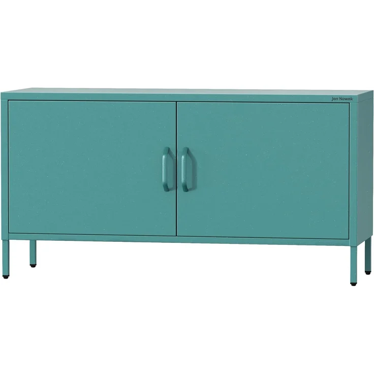 Jan Nowak TV Schrank, Fernsehschrank Metall - ROSA | TV Board Glitzernd für Wohnzimmer, Schlafzimmer | Industrial Loft Stil | Fernsehtisch mit Türen und Stauraum | 115 x 59,5 x 40 cm | Marine