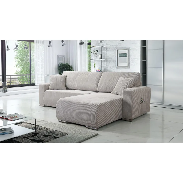 Sofa Couch Ecksofa Eckcouch Wohnlandschaft Schlaffunktion Lincoln Cord Bezug