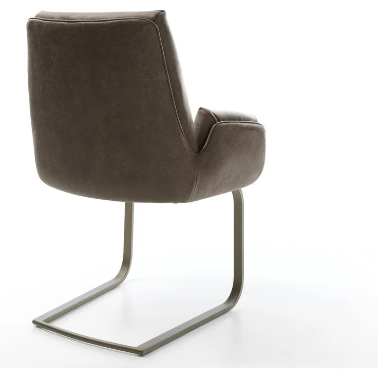 Freischwinger Clea-Flex Mikrofaser Taupe Vintage Freischwinger flach Effektfinish Titan – Bild 5