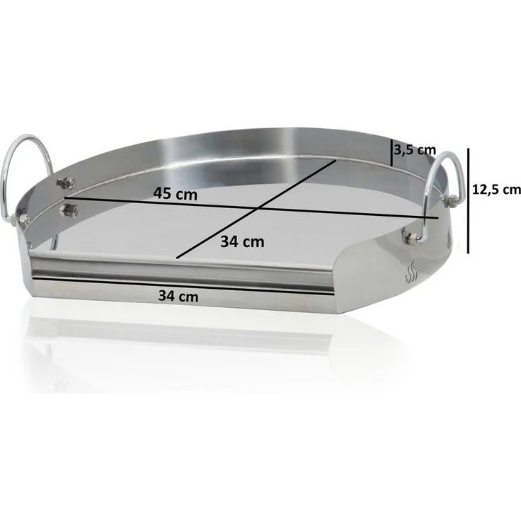 BBQ-Toro Grillplatte Edelstahl Ø 55 cm ideal für 57er Kugelgrill, Plancha für Grill – Bild 2