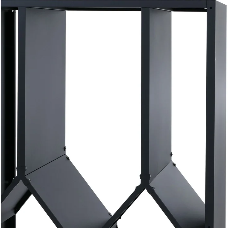 Brennholzlager HWC-P76, Kamin-/Feuerholzregal Holzlager Holzunterstand Outdoor Metall 160x95x50cm ~ anthrazit – Bild 6