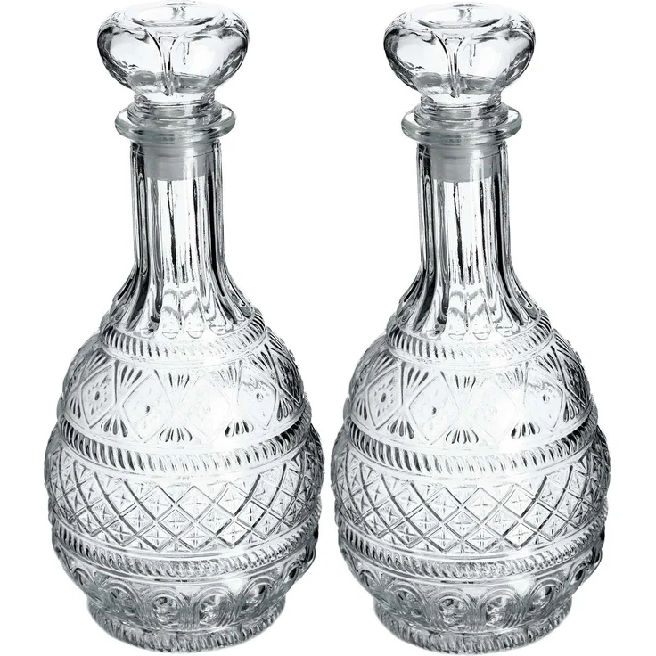 KADAX 2x Whisky-Alkohol-Dekanter Kristall 1L Glasflasche mit Korken – Bild 1
