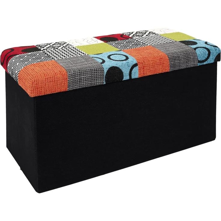 CMP Paris Home Deco Factory Truhenbank, zusammenlegbar, Patchwork, 76 x 38 x 38 cm – Bild 1