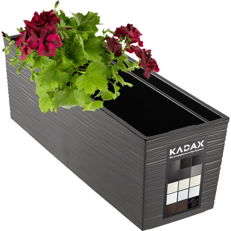 KADAX Blumentopf Balkonkasten + Einsatz 19x56cm Graphit – Bild 7