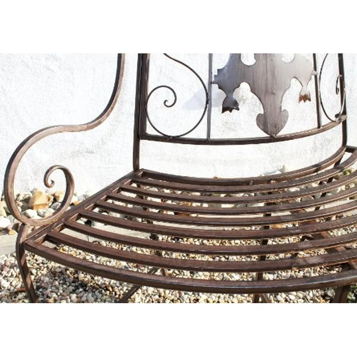 Bank JD130838 aus Metall Gartenbank Sitzbank Baumbank 2-Sitzer 116cm Rundbank – Bild 6