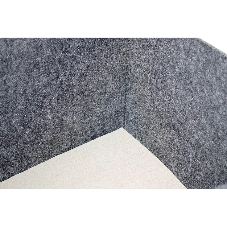 Kobolo Kaminholzkorb Allzweckkorb Holzgriffe Filz dunkelgrau 50x38x34cm (ohne Deckel) – Bild 4