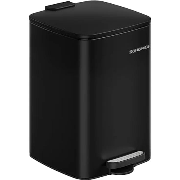 Songmics Mülleimer Küche, 20 Liter Abfalleimer, Tretmülleimer, Stahl, mit Inneneimer, Softclose, Offenhaltefunktion, tintenschwarz LTBDE592B02 – Bild 2