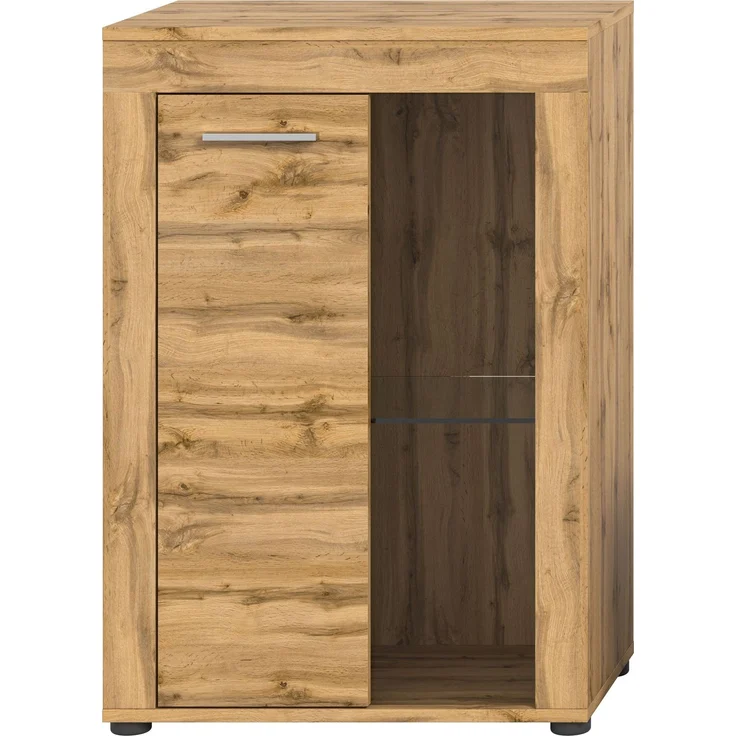 xonox. home Wohnen Jam X8BM9T40 Vitrine Glasvitrine Dekoschrank Glas-Kommodein in Wotan Eiche Melamin, ca. B/H/T: 600 x 86 x 35 cm – Bild 5