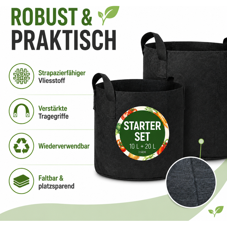 Pflanzsäcke Set Schwarz – Bild 4