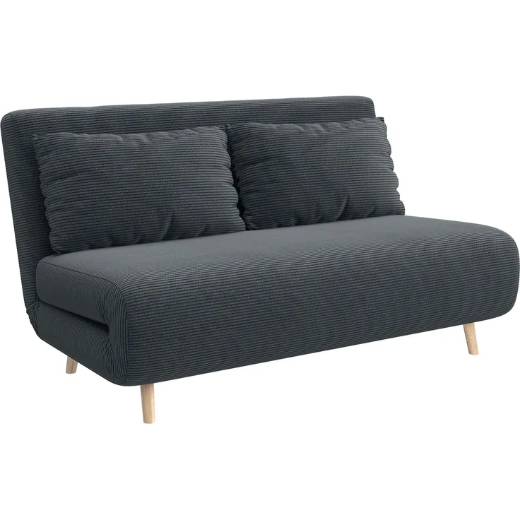 Schlafsofa, Gästebett, 3-fach verstellbare Rückenlehne, Kordoptik, bis 120 kg, 141 x 90 x 81 cm, Dunkelgrau--Dunkelgrau--141x90x81cm--YOUDENOVA