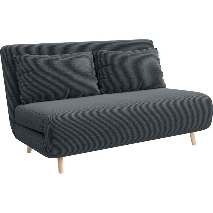 Schlafsofa, Gästebett, 3-fach verstellbare Rückenlehne, Kordoptik, bis 120 kg, 141 x 90 x 81 cm, Dunkelgrau--Dunkelgrau--141x90x81cm--YOUDENOVA – Bild 1