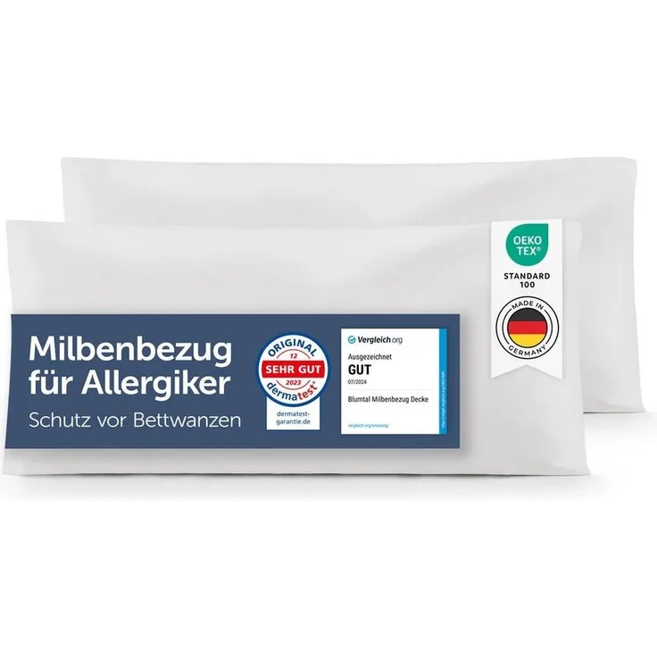 Blumtal Bettbezug Milbenbezug Allergiker Bettbezug oder Kopfkissenbezug- Milben Encasing, (2 St), bestehend aus dem High-Tech Spezialgewebe Evolon