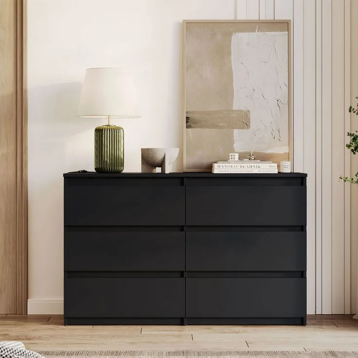 Lookway Kommode HANA M6– elegante Kommode mit geräumigen Schubladen, Breite: 120 cm und 140 cm