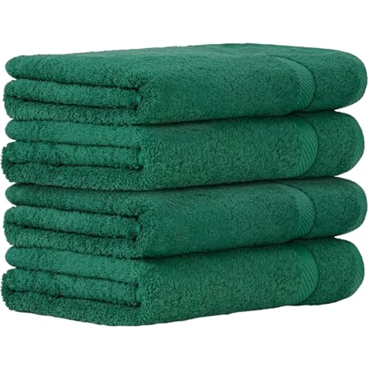 Luckytowel Duschtuch Set 70x140 cm, Oeko-TEX Badetücher aus 100% Baumwolle, 600 g/m², saugstarkes Frottee Handtücher Set, 4er Pack Grün – Bild 1