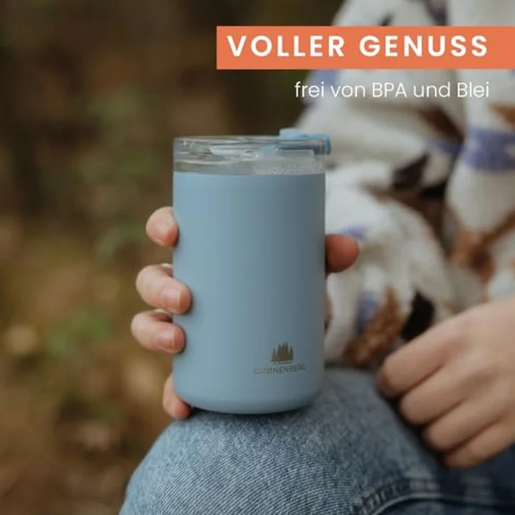 Groenenberg Thermobecher 350ml | Kaffeebecher to go 100% Auslaufsicher | Hält mind. 4 h warm | Coffee to go Becher aus recyceltem Edelstahl – Bild 3