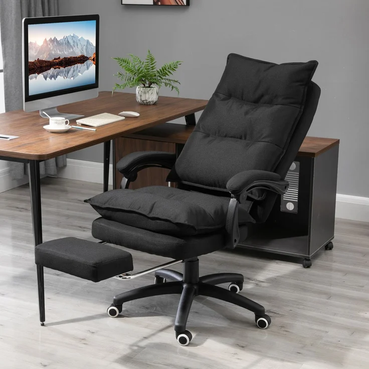 MELAYR, Bürostuhl mit Massagefunktion, 70 x 62 x 130 cm, Schwarz – Bild 3