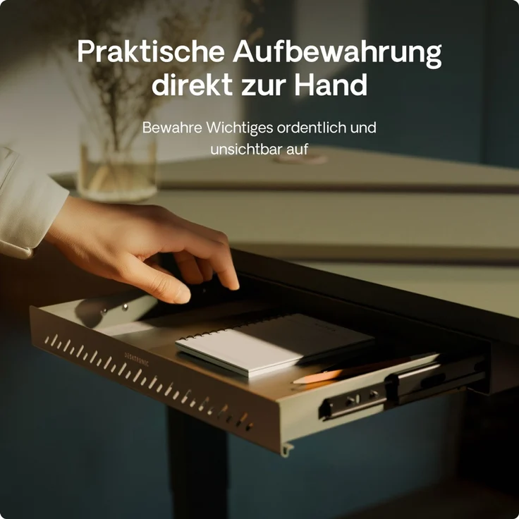 Schubladen-Organizer unter dem Schreibtisch, 41x27x5cm, Hochwertiger Stahl, Ausziehbarer Platzsparer Grün – Bild 2