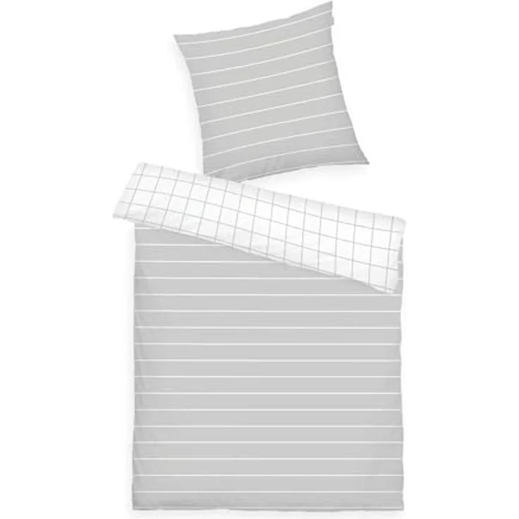 TOM TAILOR HOME Bettwäsche CHECK AND STRIPES in Gr. 135x200cm oder 155x220cm, Renforcé, 2 teilig, new bedroom, gewebtes Label – Bild 1