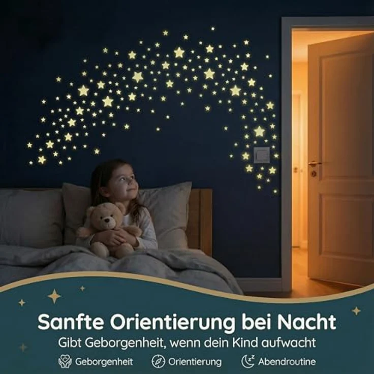 Homery Sternenhimmel 400 Leuchtsterne selbstklebend mit starker Leuchtkraft, fluoreszierende Leuchtsterne Wandtattoo & Wanddeko Aufkleber für Baby, Kinder oder Schlafzimmer (Leuchtsterne) – Bild 5