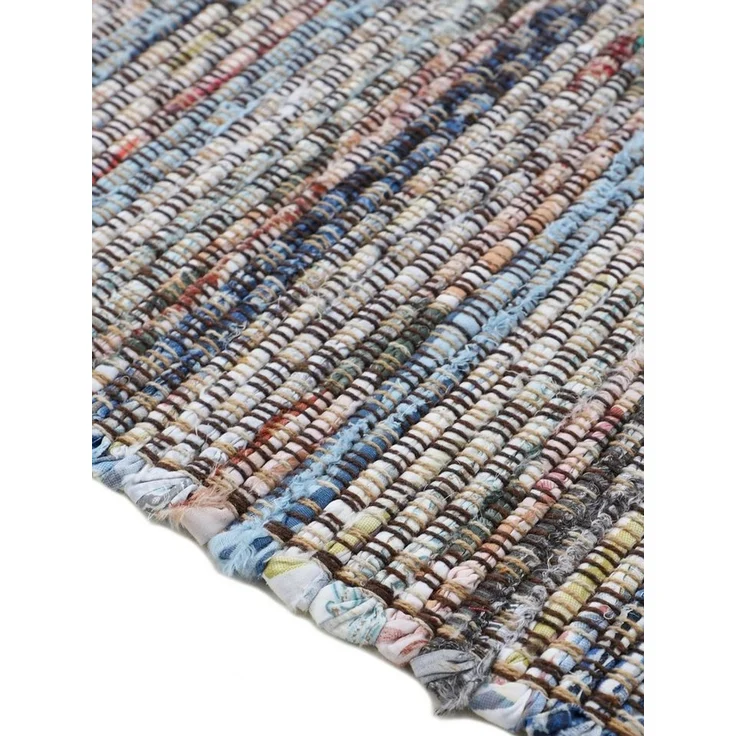 carpetfine 'Kelim Chindi' Teppich, Wendeteppich, rechteckig, Höhe: 6 mm, handgewebt, mit Fransen, Braun, 80 x 150 cm – Bild 4