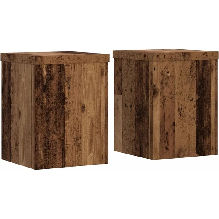 vidaXL Pflanzenständer 2 Stk. Altholz-Optik 15x15x20 cm Holzwerkstoff 852895 – Bild 2