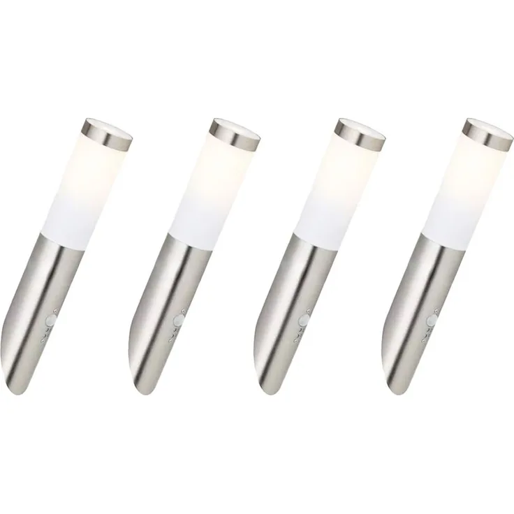 4er Smart RGB LED Wandlampe, opal, Bewegungsmelder, H 40 cm