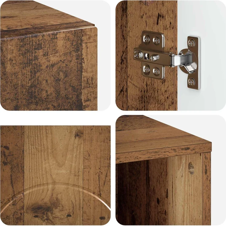 vidaXL Badezimmerschrank-Set 2 stk. Altholz Holzwerkstoff 3433080 – Bild 8