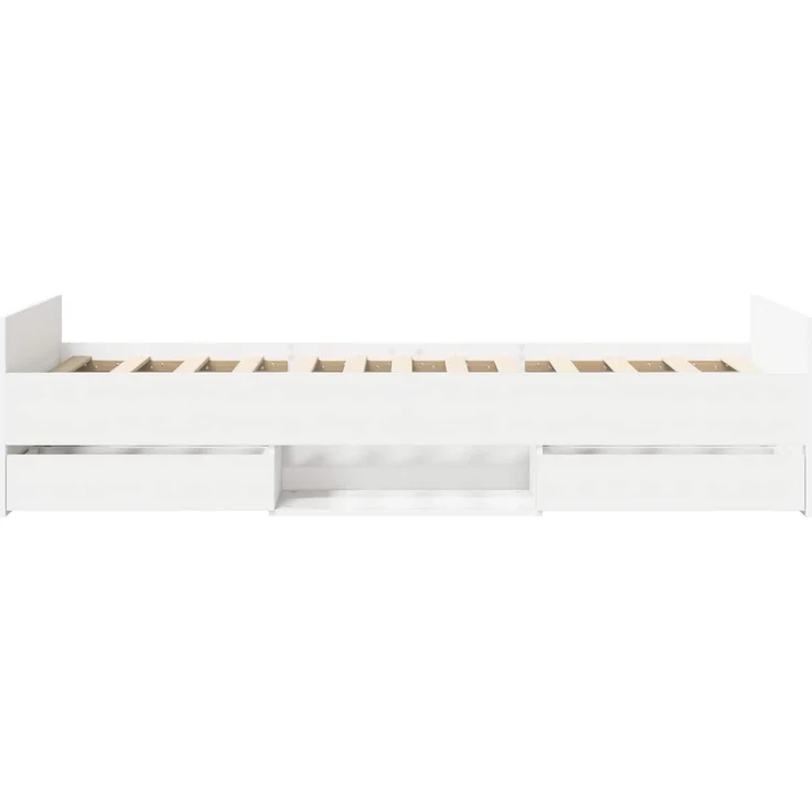 vidaXL Bettrahmen mit Schubladen mit Kopfteil Weiß Holzwerkstoff 3429509 – Bild 6