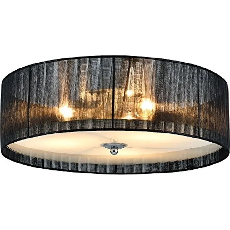 Deckenleuchte Helena 3x E27 Ø40x12 cm Organza Schwarz/Weiß lux. pro