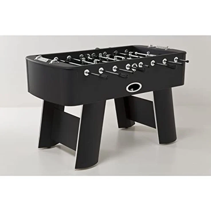 Kare Design Kicker Style schwarz/silber, Kickertisch, Fußballtisch, kugelgelagert, inkl. 4 Bälle, Figuren austauschbar, Fußballkicker, 90 x 125 x 145 cm (H/B/T) – Bild 6