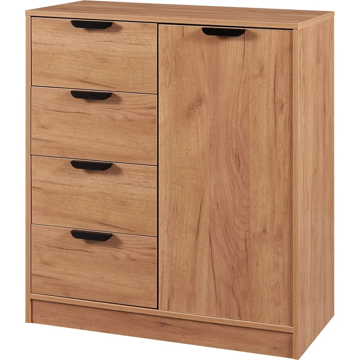 Kommode Varkaus 90x80x40 cm Eichenoptik [en. casa] – Bild 3