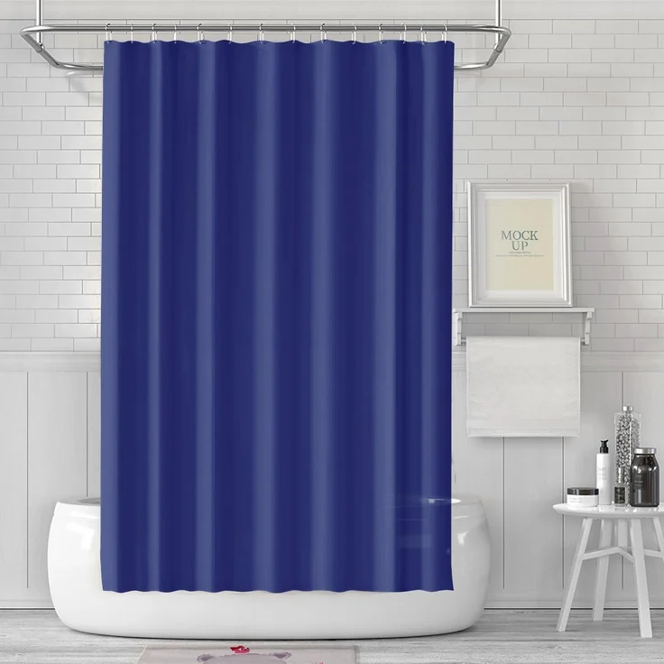 Duschvorhang Anti-Schimmel 180x180 cm Wasserdicht Waschbar PEVA Dunkelblau – Bild 1