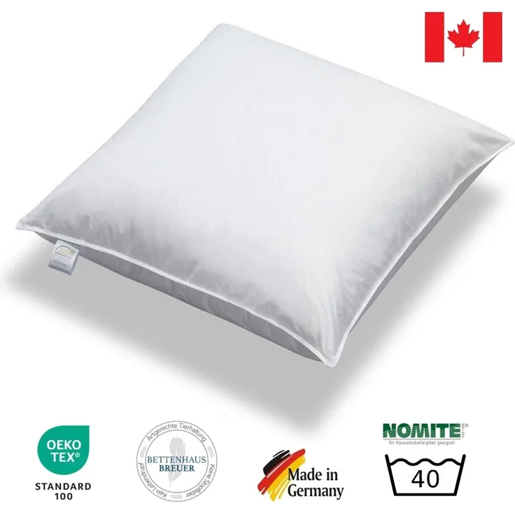 3 Kammer Kopfkissen extra voluminös 1180g canadische Daunen 80x80