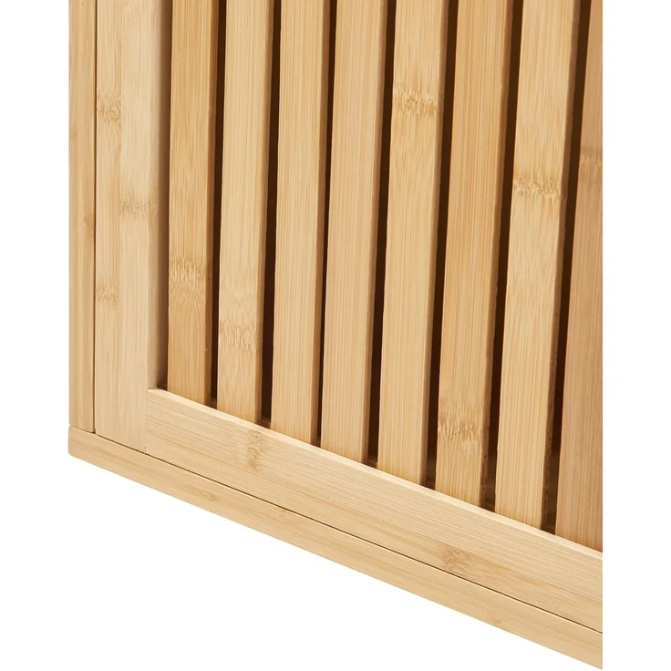 Wandregal Grums mit zwei Schiebetüren 92,5x20x33cm Bambus [en. casa] – Bild 8